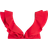 River Island Frill Plunge Bikini Top - Red