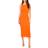 1.State Back Cutout Cotton Rib Midi Dress - Scarlet Ibis Orange