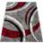 Paco Home Modern Abstract Design Silver, Grey, Red 80x300cm