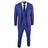 Paul Andrew Men's Check Vintage Retro Suit 3-Piece - Royal Blue