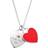 Clogau Welsh Heart Necklace - Silver/Rose Gold/Red