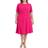 London Times Fit & Flare Scuba Crepe Midi Dress Plus Size - Bright Pink