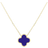 The Lovery Extra Large Single Clover Necklace - Gold/Lapis