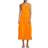 Karl Lagerfeld Belted A Line Midi Dress - Tangerine