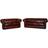 Chesterfield Suite Antique Oxblood Sofa 200cm 2pcs 3 Seater