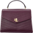 Ralph Lauren Stitched Leather Medium Farrah Satchel - Pinot Noir