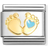 Nomination Composable Classic Baby Feet with Heart Charm - Silver/Gold/Blue