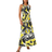 Roman Abstract Print Halter Neck Maxi Dress - Lime