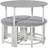 Homcom Modern Round Upholstered Grey/White Dining Set 90cm 5pcs