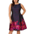 Adrianna Papell Plus Size Jacquard Midi Dress With Metallic Floral Trim - Navy Pink Multi