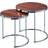 Aspect Visio Round Chrome/Walnut Nesting Table 50cm 2pcs