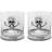 English Pewter Company Skull and Cross Bones Emblem Whisky Glass 32.5cl 2pcs