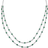 thbaker Two Row Necklace - Silver/Emerald/Diamonds