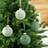 Habitat Flocked Baubles Green Christmas Tree Ornament 8cm 4pcs