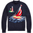 Ralph Lauren Sailboat Intarsia Cotton Sweater - Navy Combo