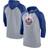 Nike New York Mets Baseball Raglan 3/4-Sleeve Pullover Hoodie - Heather Gray/Heather Royal