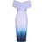 Quiz Bardot Ruched Midi Dress - Blue Ombre