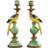 WERNS Parrot Green/Blue/Yellow Candle Holder 39.5cm 2pcs