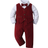 Shein Young Boy Gentlemen Suit Three Pieces White Shirt With Bow Tie, Burgundy Vest And Trousers, Fashionable And Cute, Suitable For Birthday Party, Wedding, Performance And Banquet