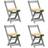 vidaXL Corona Honey Brown & Grey Kitchen Chair 71.5cm 4pcs