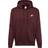 Nike Sportswear Club Fleece Pullover Hoodie - Burgundy Crush/White