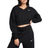 Nike Sportswear Phoenix Fleece Women's Cropped V Neck Top - Black/Sail