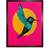 Wee Blue Coo Vibrant Retro Pop Hummingbird Brown Framed Art 33x43cm