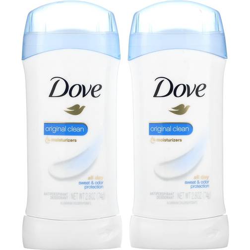 Dove Invisible Solid Antiperspirant Original Clean Deo Stick 2-pack