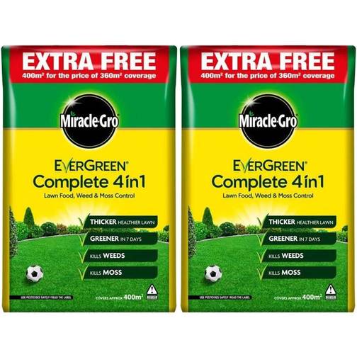 Miracle Gro Evergreen Complete 4 in 1 2-pack 400m² • Price