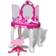 vidaXL 3-Mirror Kids' Playroom Standing Toy Vanity Table with Light/Sound