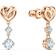 Swarovski Heart Pierced Earrings - Rose Gold/White