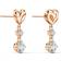 Swarovski Heart Pierced Earrings - Rose Gold/White