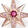 Thomas Sabo Star Necklace - Rose Gold/Red/Pink