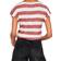 Vero Moda Wide Striped Short Sleeved Top - Red/Marsala