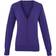 Premier Button Through Long Sleeve V-Neck Knitted Cardigan - Purple