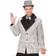 Widmann Sequin Jacket Silver with Black Collar