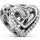 Pandora Sparkling Entwined Hearts Charm - Silver/Transparent