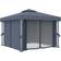 vidaXL Gazebo with Curtain and String Lights 3x3 m