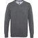 ASQUITH & FOX Cotton Blend V-Neck Sweater - Charcoal