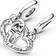 Pandora Linked Sister Hearts Split Dangle Charm - Silver/Transparent