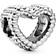 Pandora Beaded Open Heart Charm - Silver