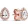 Pandora Teardrop Halo Stud Earrings - Rose Gold/Transparent