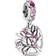 Pandora Pink Heart Family Tree Dangle Charm - Silver/Pink/Purple