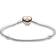 Pandora Moments Heart Clasp Snake Chain Bracelet - Silver/Rose Gold