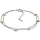 Fossil Heart Tri-Tone Steel Double-Chain Bracelet - Silver/Rose Gold/Gold