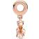 Pandora Heart Winged Angel Dangle Charm - Rose Gold/Transparent