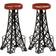 vidaXL Real Leather Bar Stool 76cm 2pcs