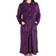 Slenderella 46" Mini Waffle Button Through Housecoat Dressing Gown - Plum