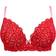 Pour Moi Romance Moulded Plunge Push Up Bra - Red/Pink