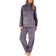 Slenderella Mini Waffle Long Sleeve Zip Through Pyjama - Grey